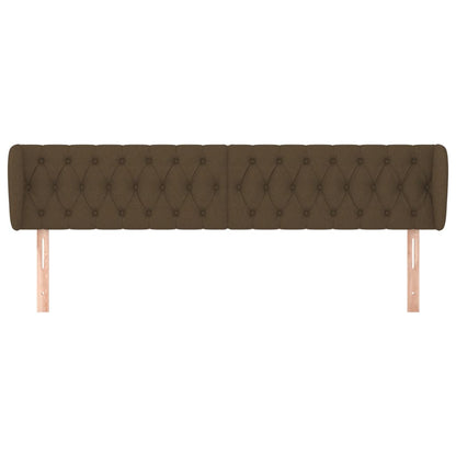 Cabeceira de cama c/ abas tecido 183x23x78/88cm castanho-escuro