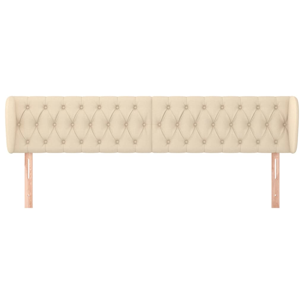 Cabeceira de cama c/ abas tecido 183x23x78/88 cm creme