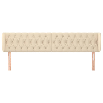 Cabeceira de cama c/ abas tecido 183x23x78/88 cm creme