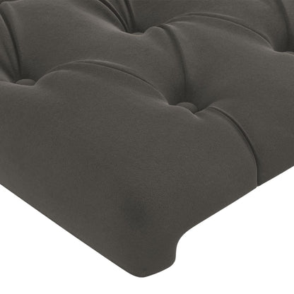 Cabeceira de cama c/ abas veludo 103x23x78/88cm cinzento-escuro