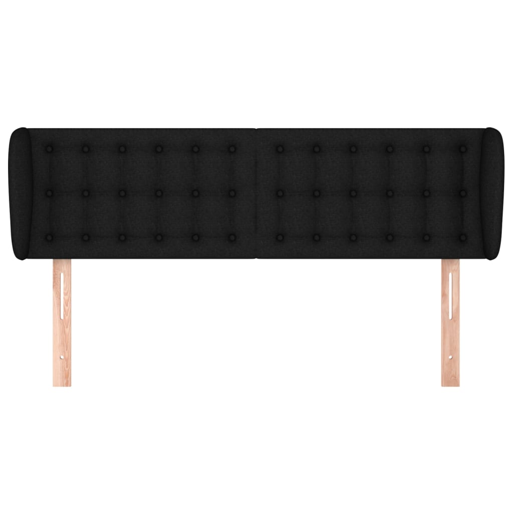 Cabeceira de cama c/ abas tecido 147x23x78/88 cm preto