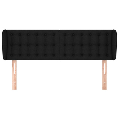 Cabeceira de cama c/ abas tecido 147x23x78/88 cm preto