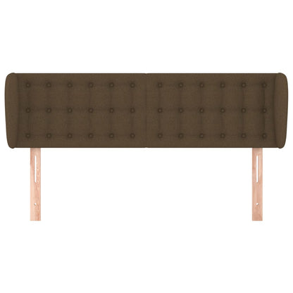 Cabeceira de cama c/ abas tecido 147x23x78/88cm castanho-escuro