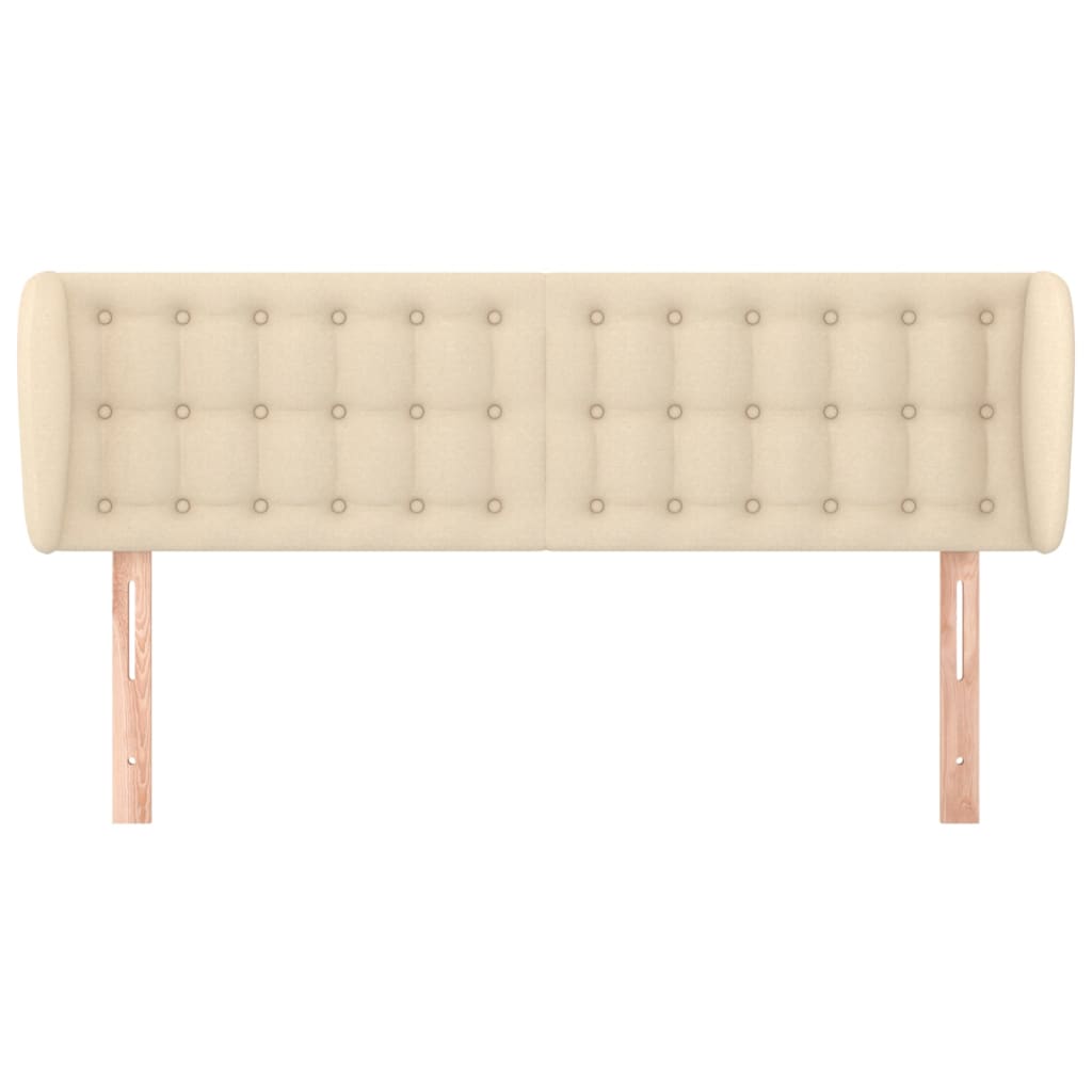 Cabeceira de cama c/ abas tecido 147x23x78/88 cm creme