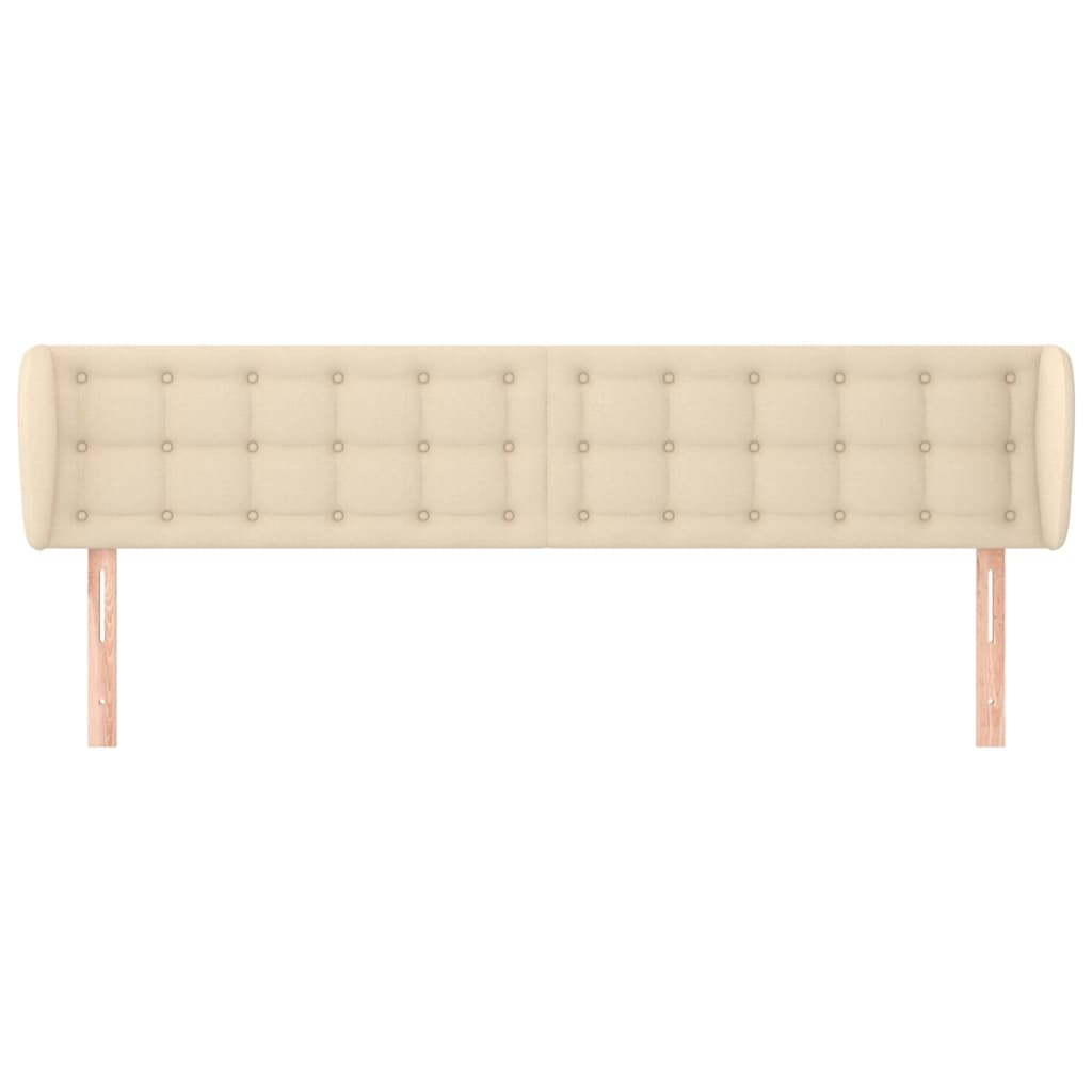 Cabeceira de cama c/ abas tecido 163x23x78/88 cm creme