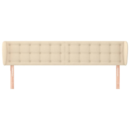 Cabeceira de cama c/ abas tecido 163x23x78/88 cm creme