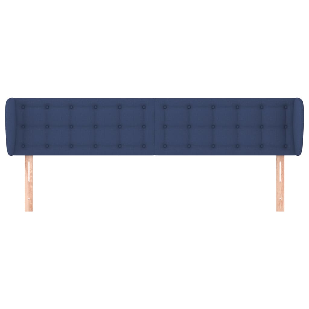 Cabeceira de cama c/ abas tecido 163x23x78/88 cm azul