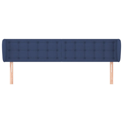 Cabeceira de cama c/ abas tecido 163x23x78/88 cm azul