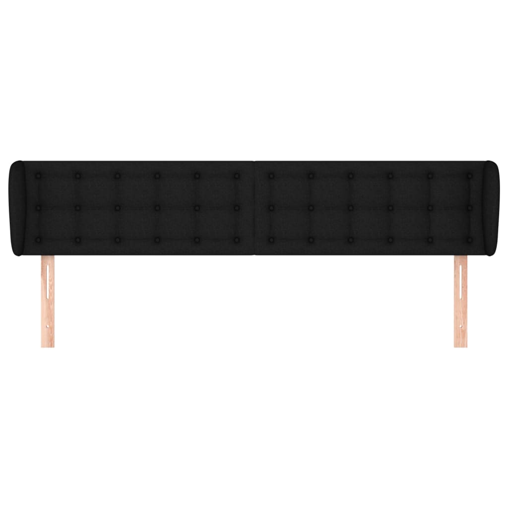 Cabeceira de cama c/ abas tecido 183x23x78/88 cm preto