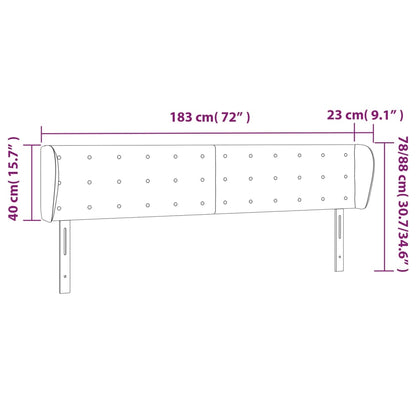 Cabeceira cama abas tecido 183x23x78/88 cm cinzento-acastanhado