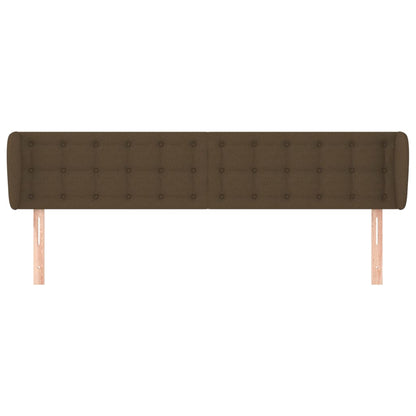 Cabeceira de cama c/ abas tecido 203x23x78/88cm castanho-escuro