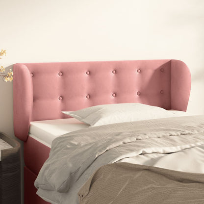 Cabeceira de cama c/ abas veludo 83x23x78/88 cm rosa