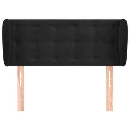 Cabeceira de cama c/ abas veludo 103x23x78/88 cm preto