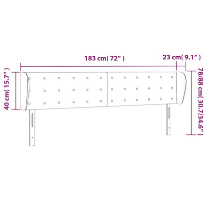 Cabeceira de cama c/ abas veludo 183x23x78/88cm verde-escuro