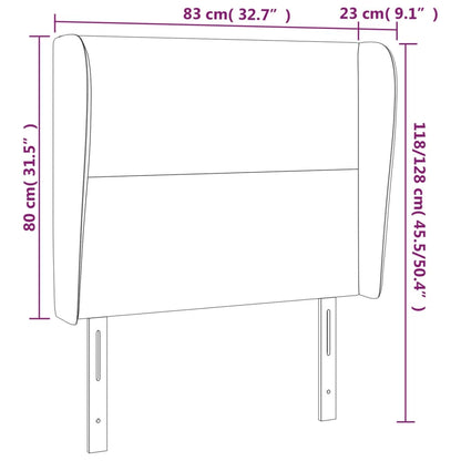 Cabeceira cama c/ abas tecido 83x23x118/128 cm castanho-escuro