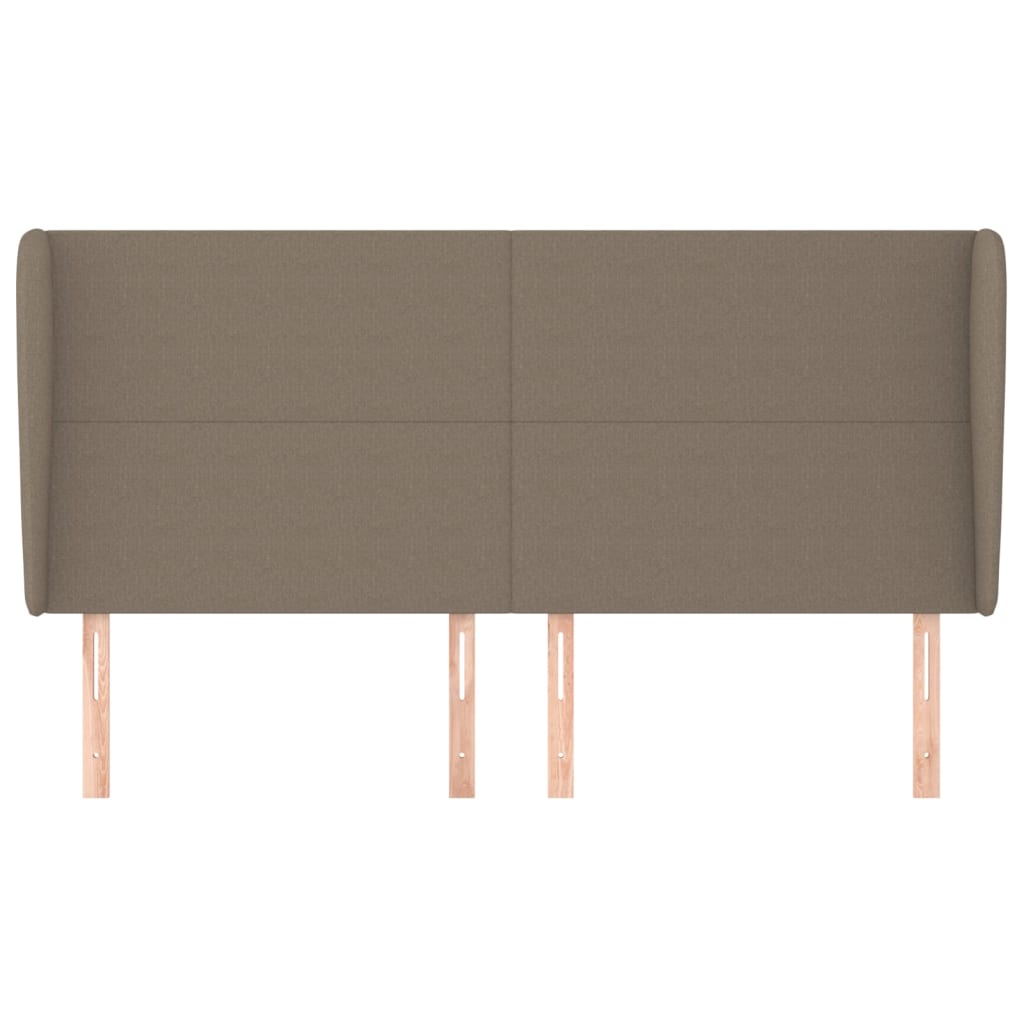 Cabeceira cama abas tecido 163x23x118/128 cm cinza-acastanhado