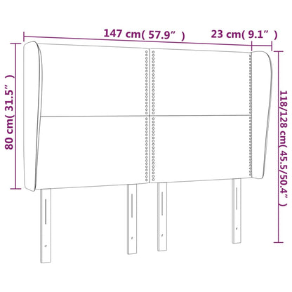 Cabeceira cama c/ abas tecido 147x23x118/128 cm cinzento-escuro