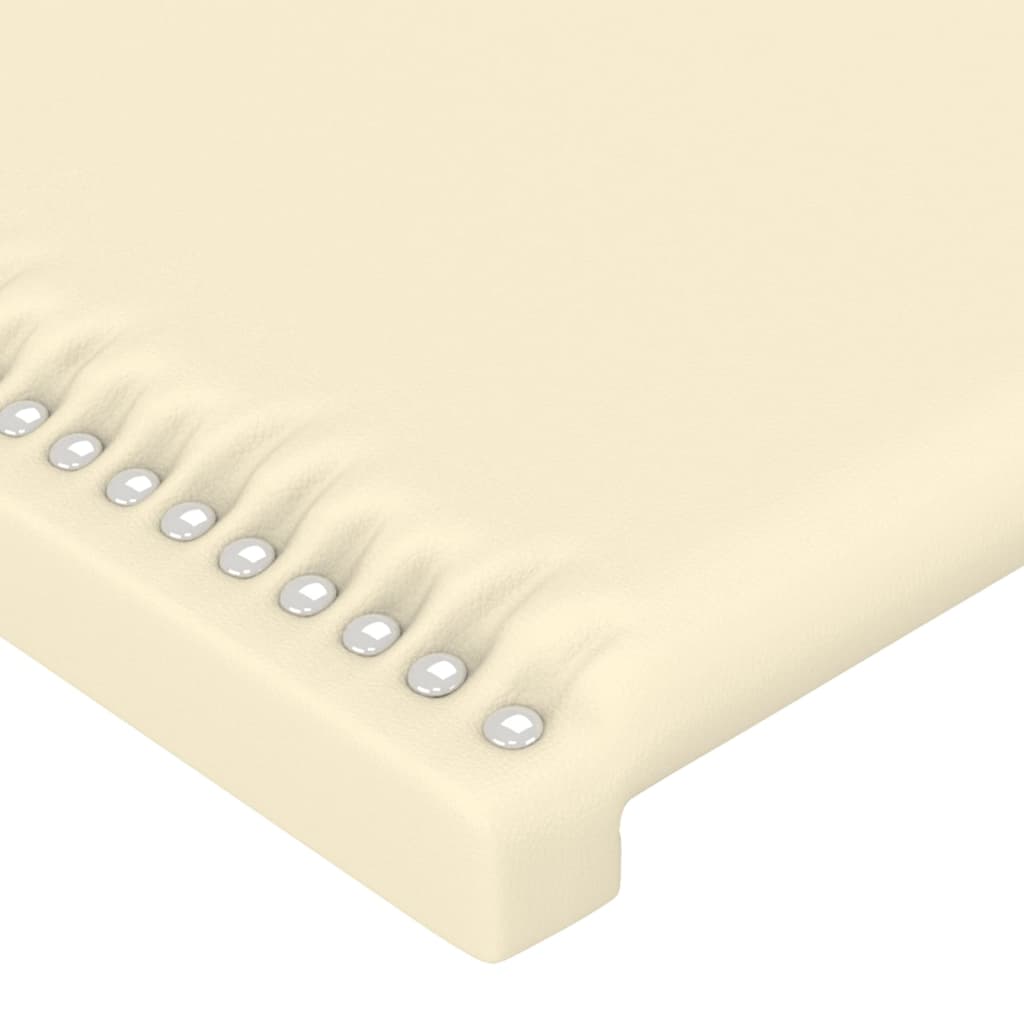 Cabeceira cama c/ abas couro artificial 83x23x118/128 cm creme