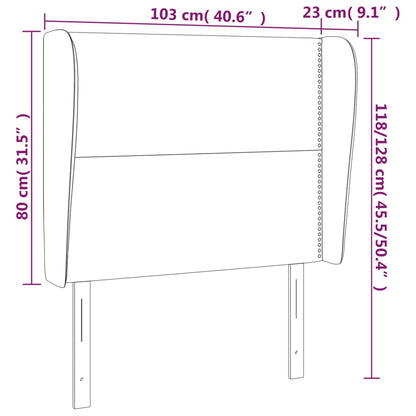 Cabeceira cama c/ abas couro artif. 103x23x118/128cm cappuccino