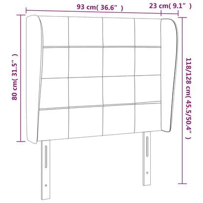 Cabeceira cama c/ abas tecido 93x23x118/128 cm cinzento-escuro