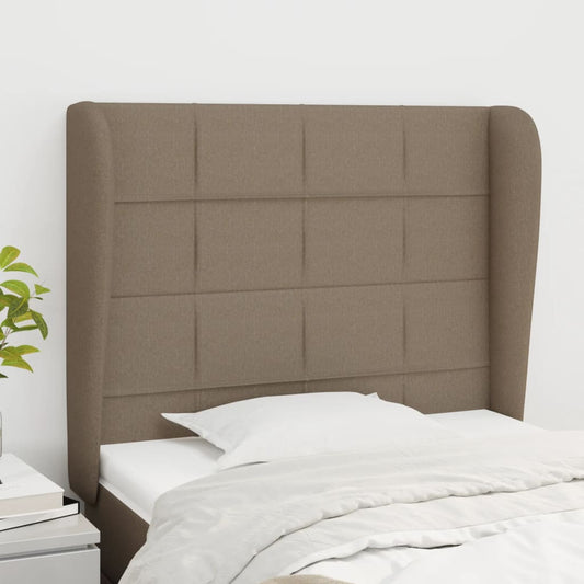 Cabeceira cama c/ abas tecido 93x23x118/128cm cinza-acastanhado