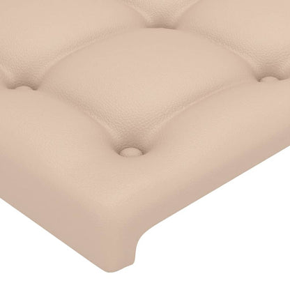 Cabeceira cama c/ abas couro artif. 83x23x118/128 cm cappuccino