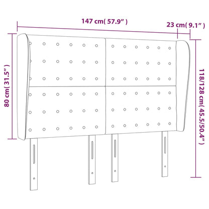 Cabeceira cama c/ abas couro artif. 147x23x118/128 cm cinzento