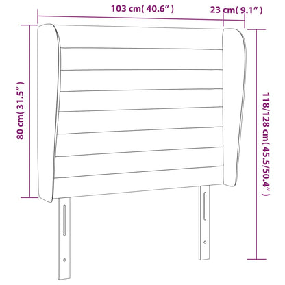 Cabeceira de cama c/ abas tecido 103x23x118/128 cm creme