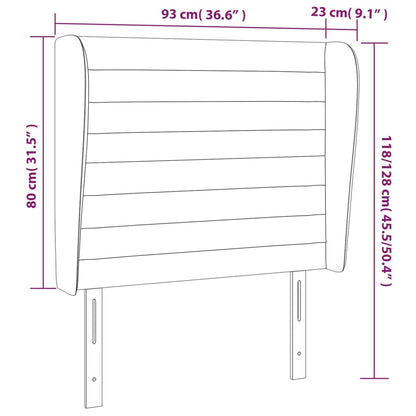 Cabeceira cama c/ abas veludo 93x23x118/128 cm cinzento-escuro