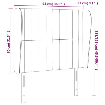 Cabeceira cama c/ abas tecido 93x23x118/128 cm castanho-escuro