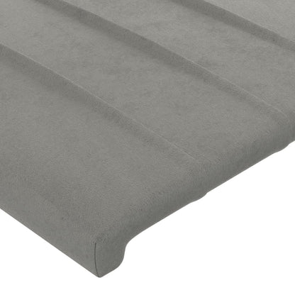 Cabeceira cama c/ abas veludo 163x23x118/128 cm cinzento-claro