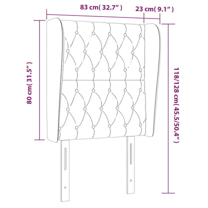 Cabeceira de cama c/ abas tecido 83x23x118/128cm cinzento-claro