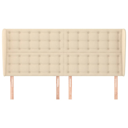 Cabeceira de cama c/ abas tecido 163x23x118/128 cm creme