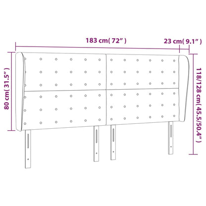 Cabeceira cama c/ abas tecido 183x23x118/128 cm cinzento-claro