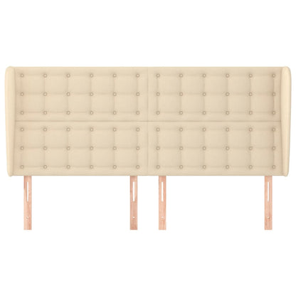 Cabeceira de cama c/ abas tecido 183x23x118/128 cm creme