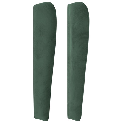 Cabeceira cama c/ abas veludo 103x23x118/128 cm verde-escuro