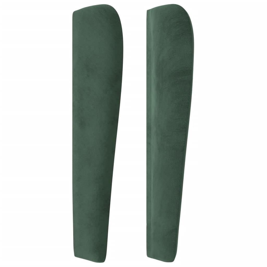 Cabeceira cama c/ abas veludo 183x23x118/128 cm verde-escuro