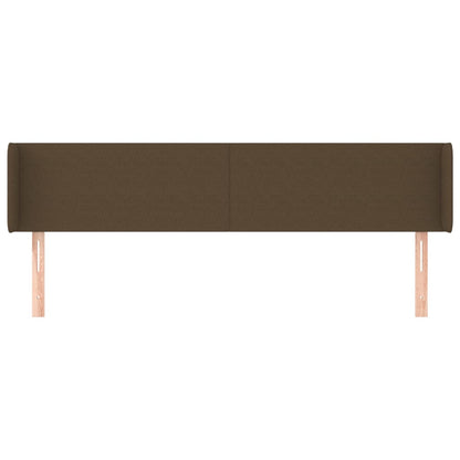 Cabeceira de cama c/ abas tecido 183x16x78/88cm castanho-escuro