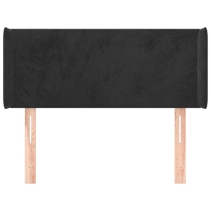 Cabeceira de cama c/ abas veludo 83x16x78/88 cm preto