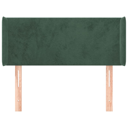 Cabeceira de cama c/ abas veludo 83x16x78/88 cm verde-escuro