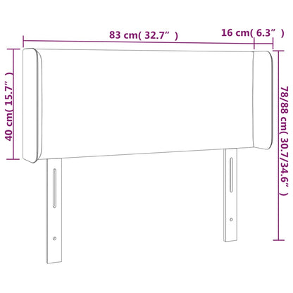 Cabeceira de cama c/ abas veludo 83x16x78/88 cm verde-escuro