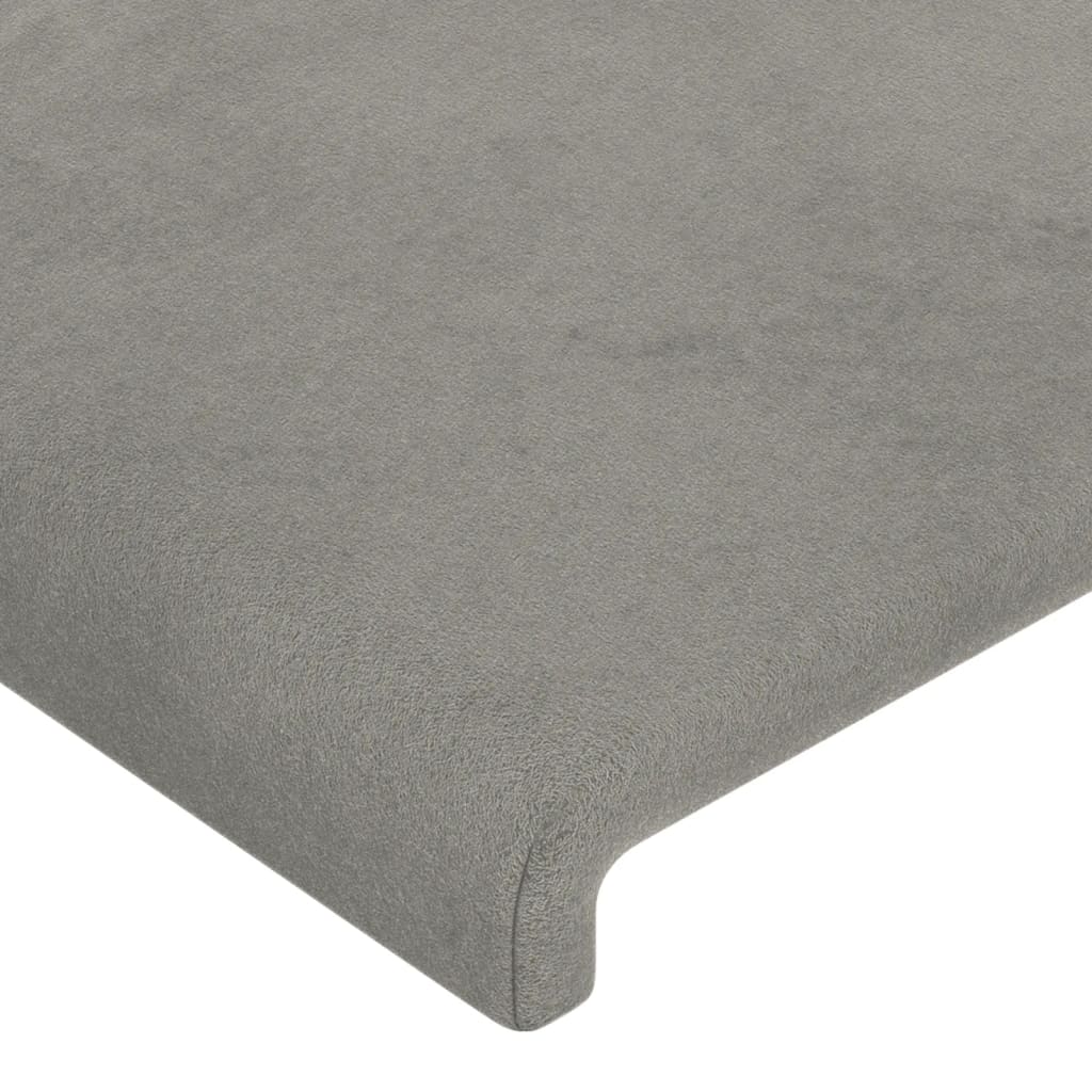 Cabeceira de cama c/ abas veludo 93x16x78/88 cm cinzento-claro