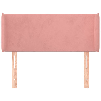 Cabeceira de cama c/ abas veludo 83x16x78/88 cm rosa