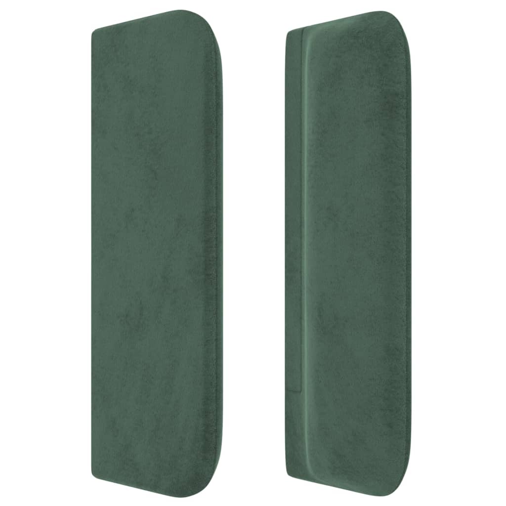 Cabeceira de cama c/ abas veludo 103x16x78/88cm verde-escuro