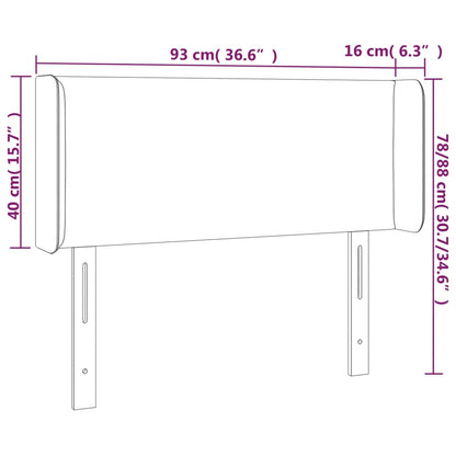 Cabeceira de cama c/ abas couro artificial 93x16x78/88 cm preto