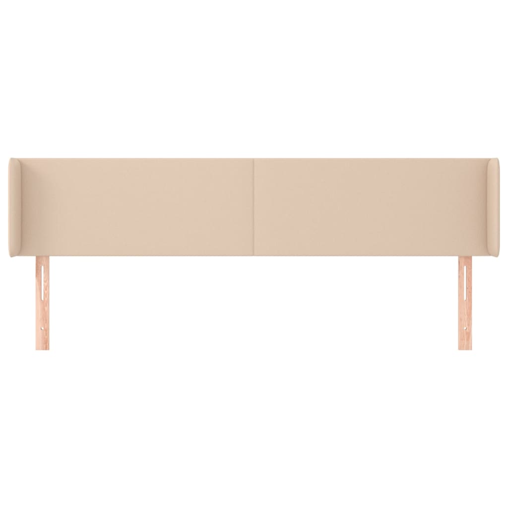 Cabeceira cama abas couro artificial 203x16x78/88 cm cappuccino