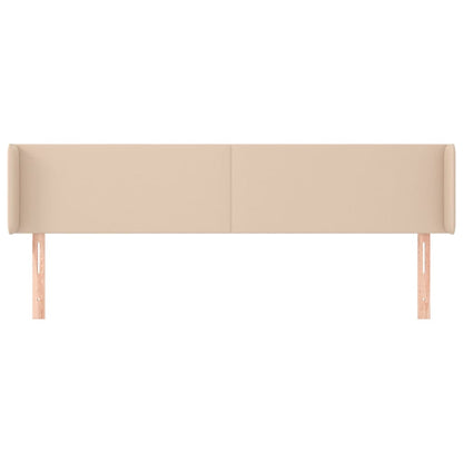 Cabeceira cama abas couro artificial 203x16x78/88 cm cappuccino