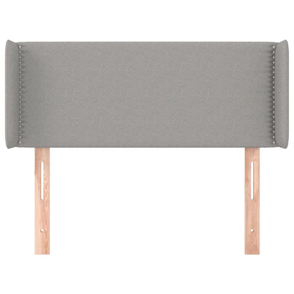 Cabeceira de cama c/ abas tecido 83x16x78/88 cm cinzento-claro