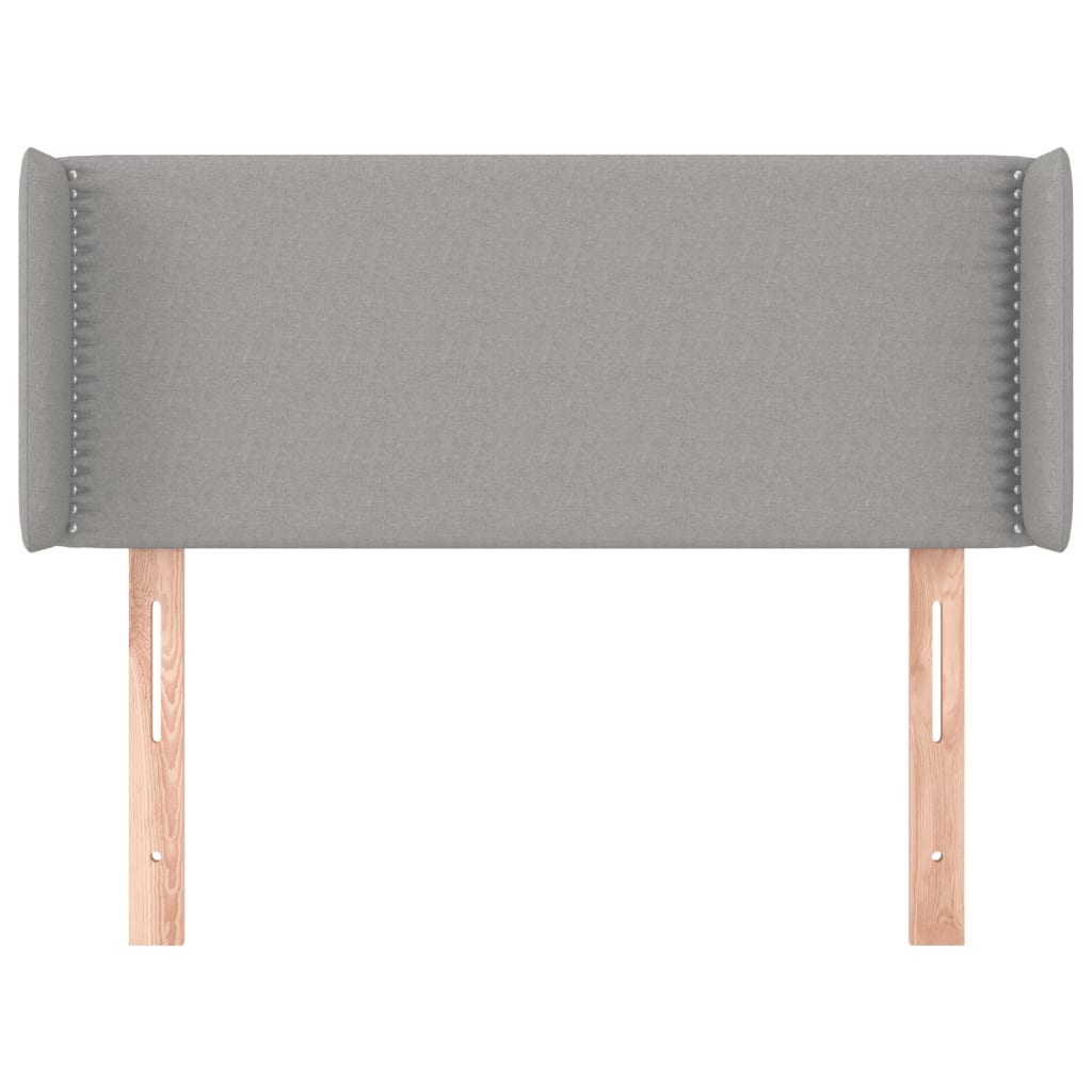 Cabeceira de cama c/ abas tecido 93x16x78/88 cm cinzento-claro