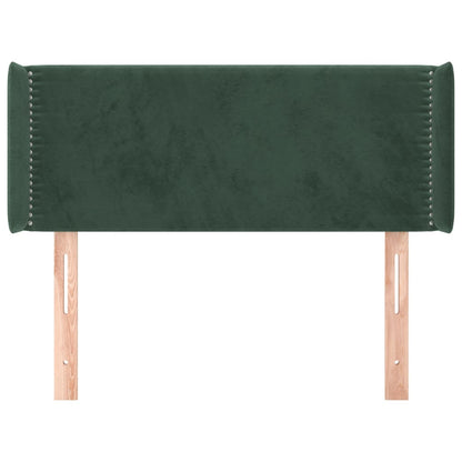 Cabeceira de cama c/ abas veludo 83x16x78/88 cm verde-escuro